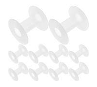 Alipis 15pcs Plastic Wire Spools Abs Sturdy Stable Versatile White Thread Holders for Jewelry Making and Workplace Storage