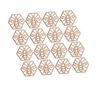 Alipis 16pcs Bee Wood Coasters with Honeycomb Pattern Versatile Wooden Drink Cup Mats for Coffee Wine Glasses Hot Pot Holders Decorative Table Coasters for Kitchen Dining and Living Use