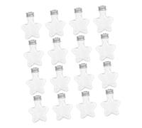 Alipis 16pcs Star Shaped Plastic Christmas Bottles with Aluminium Lids Refillable Candy Jars for Holiday Party Supplies Lightweight Spice Containers and Tree Hanging Decorations