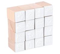 Alipis 16Pcs Wooden DIY Stamp Set Beech Wood Material Stamper for Scrapbook Handbook Decoration Crafting Seal Kit