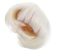 Alipis 17Cm Mini Doll Wig High-Temperature Fiber Hairpiece Small Doll Hair Replacement Kawaii Straight Bob Hair Accessories for 6.7"