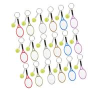 Alipis 18pcs Colorful Tennis Keychain Lightweight Mini Racket and Ball Pendant Bag Charm for Sport Lovers Portable Key Ring Party Favors for Men Women