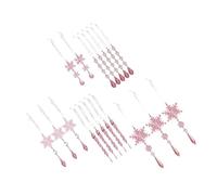 Alipis 18pcs Pink Acrylic Christmas Tree Ornaments Shatterproof Snowflake and Bayberry Ball Pendants Lightweight Xmas Hanging Decorations for Indoor and Sheltered Outdoor Holiday Displays