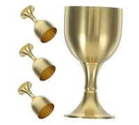 Alipis 1set Retro Copper Chalice Communion Cups Solid Brass Ornamental Goblets for Church Rituals and Home Decoration Vintage Style High Footed Wine Glasses for Elegant Parties and 4pcs