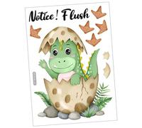 Alipis 1sheet Cartoon Dinosaur Toilet Sticker Decal Self-Adhesive Bathroom Wall Decoration Easy to Apply Remove for Smooth Surfaces Fun Reminder for Public Toilets Home