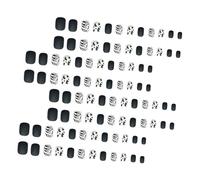 Alipis 2 Box 48pcs Assorted Colour Plastic False Nails Press on Nail Tips for Women Short Coffin Ballerina Style at Home