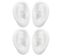 Alipis 2 Pair Silicone Fake Ear Models for Piercing Practice, Easy to Use Training Silicone Ears in White Colour, Suitable for Use in Institutions and Piercing Operations