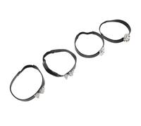 Alipis 2 Pairs Detachable High Heel Shoe Straps for Flats and Single Shoes | Black PU with Glass Details, Butterfly and Flower Styles, Quick Swap, Easy to Remove, Easy Carrying