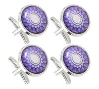 Alipis 2 Pairs Elegant round Alloy Cufflinks for Men with Timeless Stone Design, Resistant to Wear and Tear, for Weddings and Formal Occasions, Classic French Cuff Style Shirt Accessories