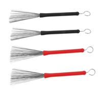 Alipis 2 Pairs Retractable Jazz Drum Brushes Heavy Duty Metal Wire Sticks for Acoustic Drummers Practice Coordination Percussion Accessories with Handle for Music Lovers