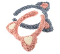 Alipis 2 pcs Cute Cat Ear Face Wash Headbands for Women Soft Elastic Spa Skincare Hairbands for Makeup Shower Facial Mask Cartoon Design to Keep Hair Neat and Stylish