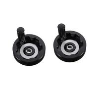 Alipis 2 pcs Folding Inside Hand Wheel with Revolving Handle Heat Resistant Machine Milling Control Wheel for Lathes and Grinding Tools Easy Installation and Replacement Black Keyslot