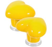 Alipis 2 Pcs Heart Shaped Toilet Button Tops Handles Decorative Toilet Tank Flush Assistant Tools for Bathroom and Home, Yellow