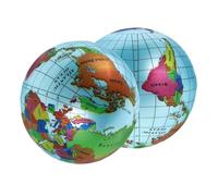 Alipis 2 Pcs Inflatable Globe Beach Balls Educational World Map for Boys Portable Geography Learning with Vibrant Distinct Colors