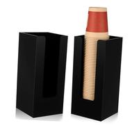 Alipis 2 Pcs Paper Cup Organizers Compact Tabletop Dispensers for Coffee Bar Restaurant Desk Use Classic Black Cup Holders for Coffee and Countertop Storage