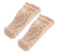 Alipis 2 Pieces 8x18cm Unpainted Carved Wooden Architectural Corbels - Decorative Column Shelf Brackets for Wardrobe and Mantel Interior Use