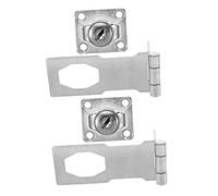 Alipis 2 Set Stainless Steel Keyed Hasp Locks Thickened Theft Latch with Key for Cabinets Closets Toolboxes Doors Secure Heavy Duty Locking Bolts