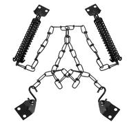 Alipis 2 Sets Black Metal Storm Door Chain Lock with Safety Spring Screen Door Closer and Security Chain Latch Reinforcement