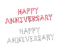 Alipis 2 Sets Happy Anniversary Foil Balloon Set of Elegant Balloon Decor for Romantic Celebrations for Wedding Anniversary Party Decorations
