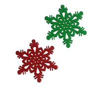 Alipis 2 Sets Non Woven Decorative Coasters Christmas Placemats Red Green Festive Table Mats Lightweight Flexible Holiday Party Accessories