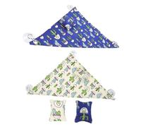 Alipis 2 Sets Reptile Hammocks Canvas Sleeping Bed with Powerful Suckers Triangular Shape Easy to Clean Quick Dry Gecko Accessories for Small Pets