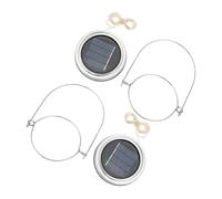 Alipis 2 Sets Solar Powered Mason Jar Lights with Warm White LED String Lanterns Soft Wire Flexible Design for Outdoor Garden Patio Balcony Decoration Smart Charging System Energy Saving