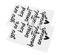 Alipis 2 Sheets Bathroom Decal Mirror Stickers Quote Mirror Decals Vinyl Sticker Adhesive Positive Sticker Affirmation Sticker Vinyl Quote Sticker Mirror Decals Motivation The Pet
