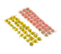 Alipis 2 Sheets Miniature Plant Tuft Self Adhesive Plastic Flower Cluster