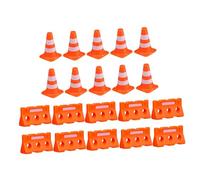 Alipis 20 Pcs Mini Traffic Road Signs Playset with Cones and Barricades Friendly Educational for Learning Traffic Safety at Home Materials for Interactive Play