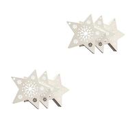 Alipis 20 Pcs Wooden Christmas Craft Star Cutouts Christmas Embellishments Nativity Ornaments Woodsy Decor Hanging Decoration Star Decor Home Decorations White Bamboo