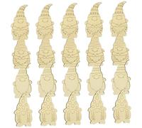 Alipis 20 Set Christmas Wood Gnome Hanging Ornaments Unfinished Natural Wood DIY Craft Slices with Rope Blank Rustic Christmas Tree Decoration for Painting and Customizing