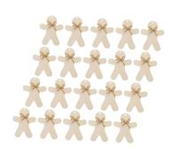 Alipis 20 Sets Wooden Gingerbread Man Cutouts with Holes Blank Smooth Surface DIY Christmas Tree Decorations for Painting Crafting Ornaments Holiday Party Embellishments with Hanging Cord