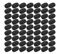 Alipis 200PCS Small Foam Windscreen Microphone Covers for Headset Mic 30x22x8mm Black Sponge Protection Compatible Wireless Lapel and Ear-Hook Microphones for Noise Reduction