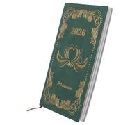 Alipis 2026 A6 Daily Weekly Monthly Planner Notebook, Travel-friendly Small Emerald Time Management Organizer with Habit Tracker for Business Academic Students