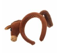 Alipis 2026 New Year Headband Brown Plush Horse Hairband Comfortable Elastic Cute Realistic Lunar New Year Party Favors Holiday Hair Accessories and Adults