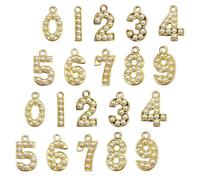 Alipis 20pcs Alloy Simulated Pearl Number Charms 0-9 for DIY Jewelry Making Necklace Pendants Earrings Bracelet Accessories