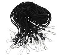 Alipis 20pcs Black Neck Strap Lanyards with Metal Clip and Swivel Hook for Survival Whistle, Sport and Hiking Emergency Whistle Rope, Suitable for Office, School, Conference, and Referee