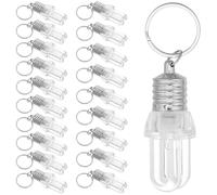 Alipis 20pcs Color LED Light Bulb Keychain with Key Ring Attachment, Cute Plastic Light up Pendant for Personal Use and Emergency Moments, Christmas Party Favors Accessory