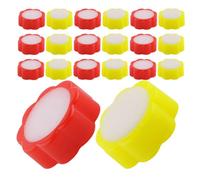 Alipis 20Pcs Finger Wet Sponge Pads Money Counting Moistener Cups Flower Shape Bill Counter Accessory Red and Yellow for Bank Tellers Cashiers Office Use