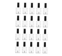 Alipis 20pcs Flat Shaped Nail Polish Bottles Glass Reusable Nail Gels Bottle for Manicure Tools and Storage