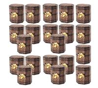 Alipis 20pcs Foldable Hexagonal Treasure Candy Boxes with Vintage Wood Texture Portable Paper Party Candy Favor Boxes in Coffee Colour for Western Party Supplies