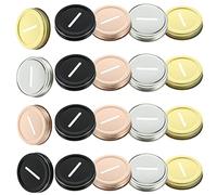 Alipis 20Pcs Mason Jar Lids Tinplate Piggy Bank Covers with Sealing Ring for Collecting Coins and Small Items Leakproof Jar Accessories for Home Use