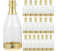 Alipis 20Pcs Mini Champagne Bottles, Clear Box Metallic Gold Champagne Bottle Shaped Treat Box Party Favors Packing for Wedding Bridal Shower, Baby Shower, Christmas (Golden)