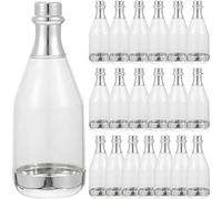 Alipis 20Pcs Mini Champagne Bottles, Plastic Clear Candy Box Metallic Silver Champagne Bottle Shaped Treat Box Party Favors Gifts Packing for Wedding Bridal Shower, Baby Shower, Christmas (Silver)