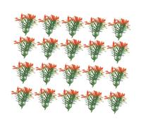 Alipis 20pcs Miniature Plant Models for Dollhouse Decoration Orange-red Plastic Simulated Shrubs Lightweight DIY Miniature Plants for Realistic Fairy Garden Accessories