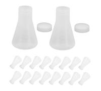 Alipis 20pcs Ml Plastic Science Flask Set with Screw Cap, Conical Plastic Flask for Secure Storage and Impact-resistant Use in Biological and Chemical Settings