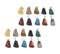 Alipis 20Pcs Natural Stone Pendants for DIY Jewelry Making Creative Semi-precious Gemstone Charms with Loops Bright Colors and Texture for Bracelets Necklaces Earrings Random Color