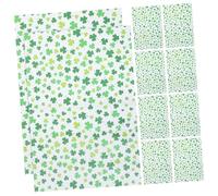 Alipis 20pcs Shamrock Flower Wrapping Paper Thick Tear-resistant Irish Lucky Wrap for St Patrick's Day Holiday Parties and DIY Projects Unique Festive Present Packaging