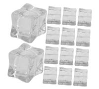 Alipis 20pcs Simulated Ice Cubes Plastic Square Fake Ice Cubes for Bar Decor and Photography Props Washable