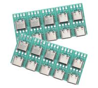 Alipis 20pcs USB Type-c Female Connector Boards with Pcb Converter Board, Fast Data Transmission and Plug-and-play Design, for DIY Cable Wiring and Electronics Projects